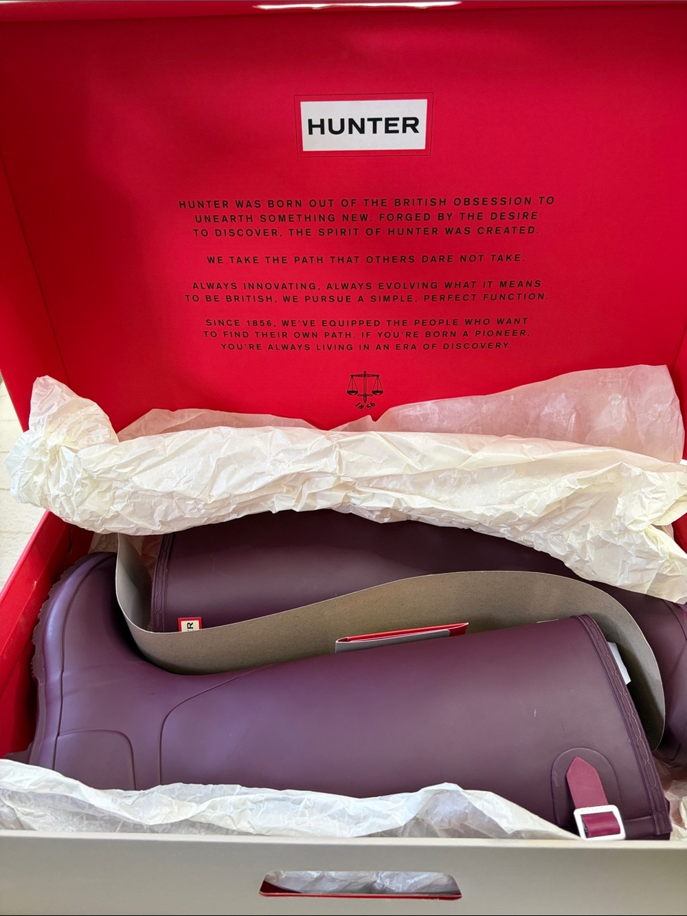 Hunter Original Back Adjustable Rain Boots- Chestnut Crust/Hayes Burgundy - Picture 5 of 17